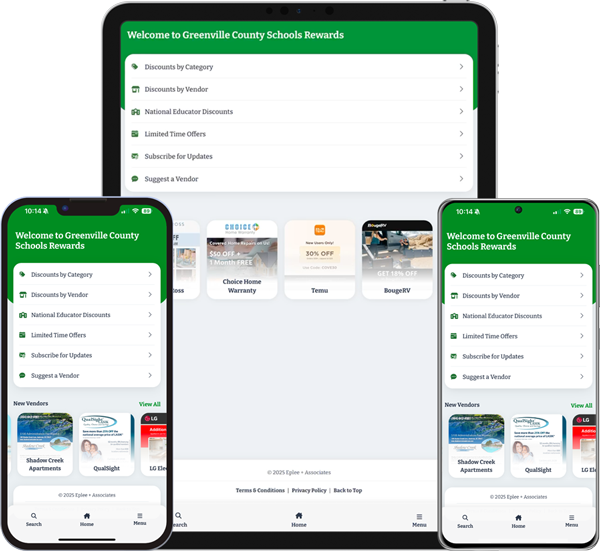 GCS Rewards Mobile App Screenshots